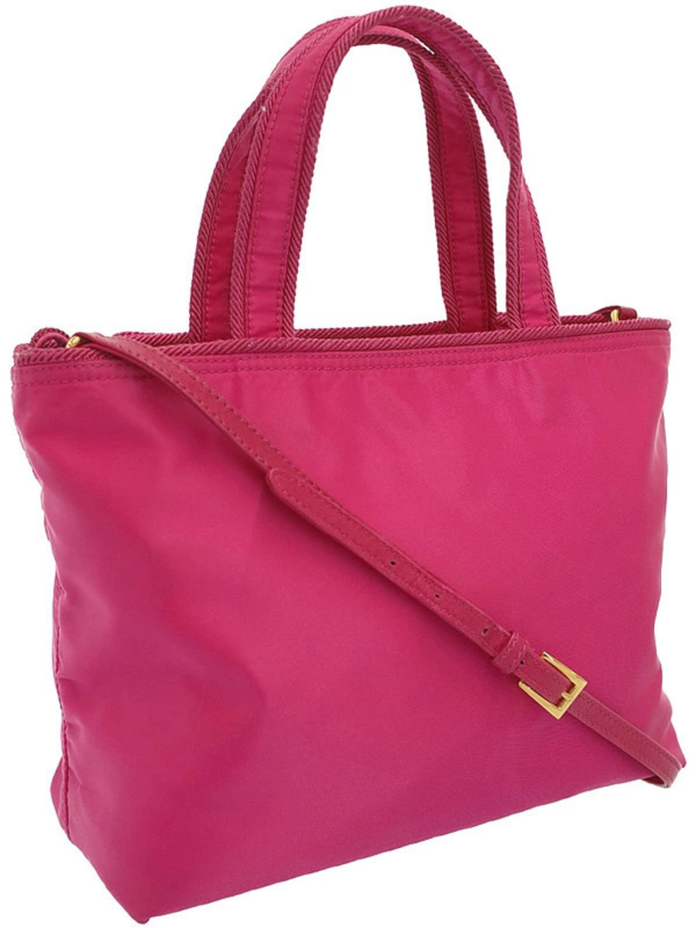 Prada Bow Tote Bag Pink Shoulder Tessuto